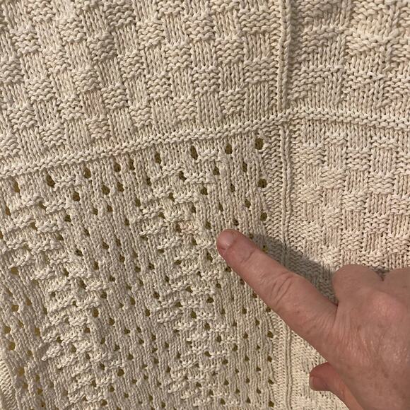 Vintage Margo’s Hong Kong Cream Knit Sweater Ramie Cotton Medium grandmacore - Picture 6 of 8